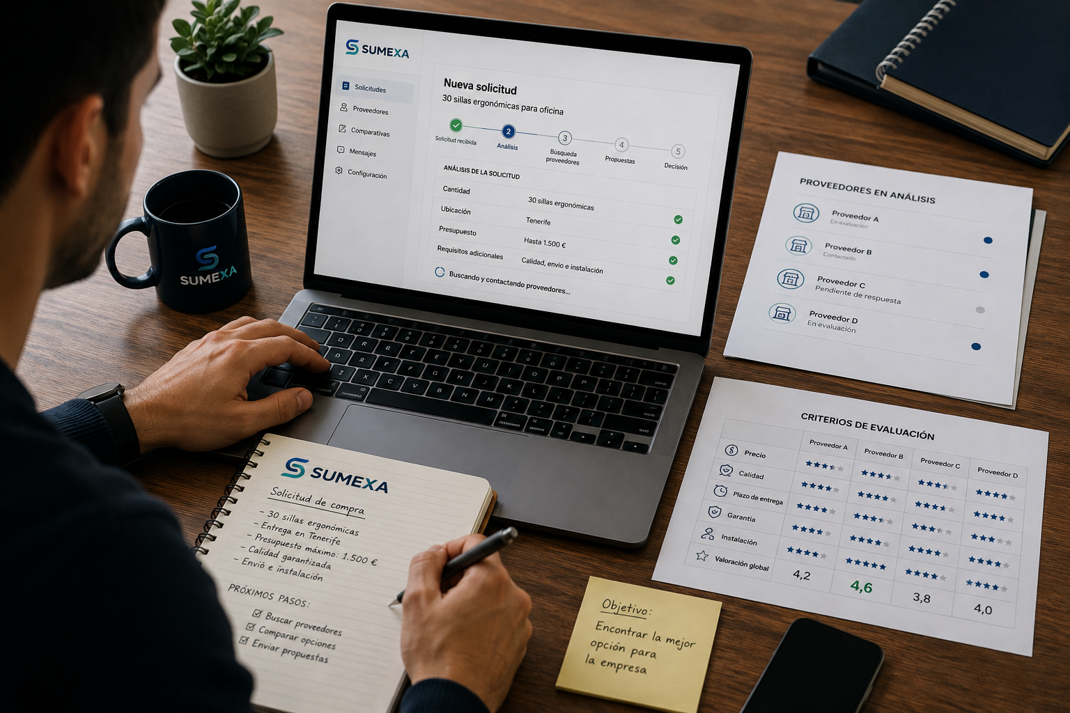 SUMEXA analizando la solicitud de una empresa